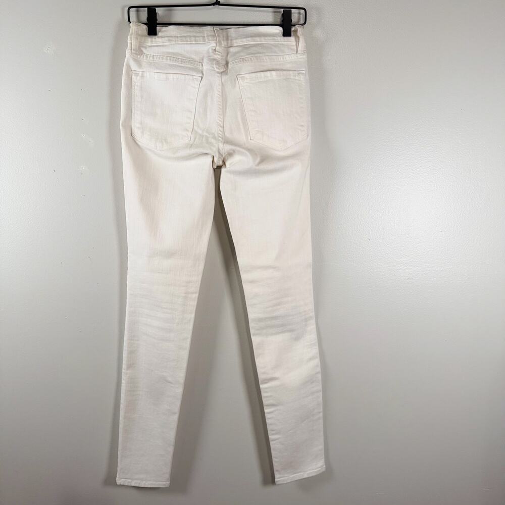 Frame Denim Le Skinny De Jeanne Blanc White Stretch Denim Mid Rise Womens Sz 28 - Picture 6 of 11